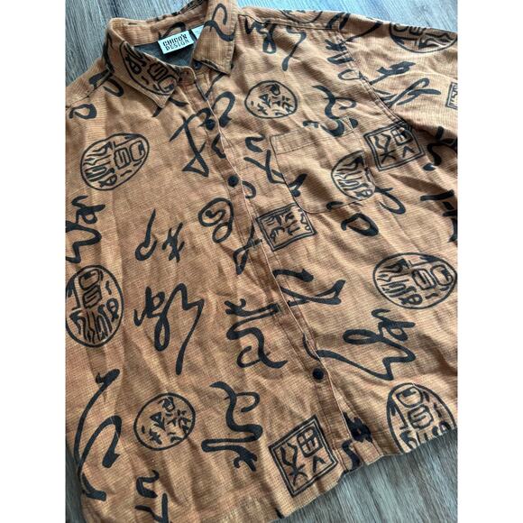 Chicos Design Linen Top Women's Brown and Black Long sleeve - Picture 4 of 9